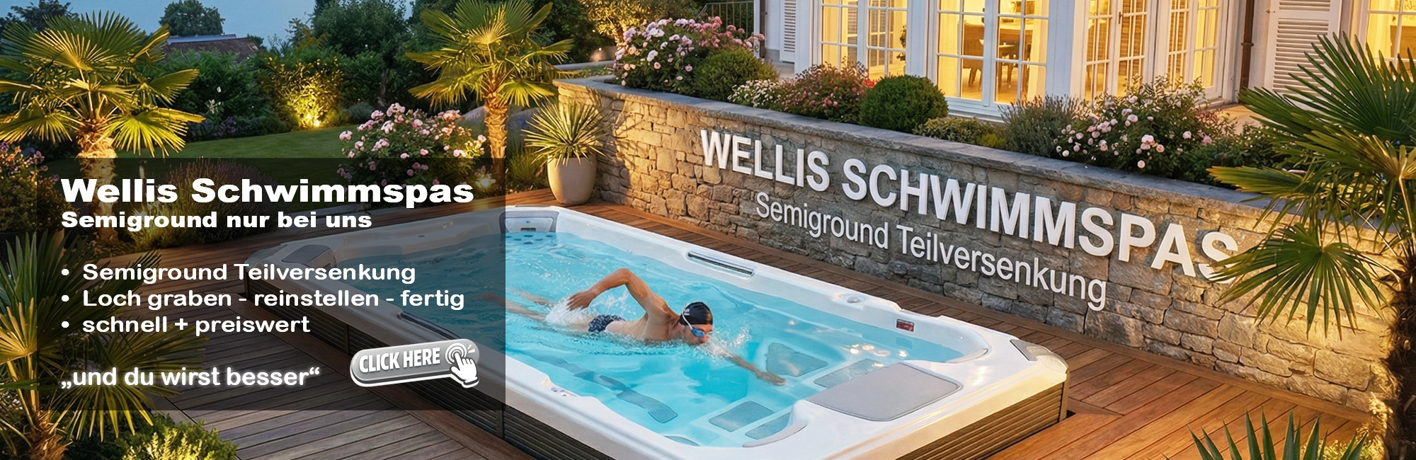 Wellis Premium Schwimmspas - Loch graben - reinstellen - fertig