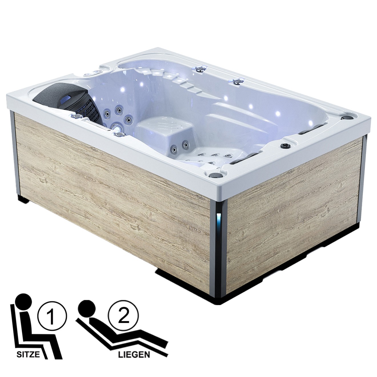 Whirlpool 2 Personen - 2 Liegen - 1 Sitz Balboa Steuerung