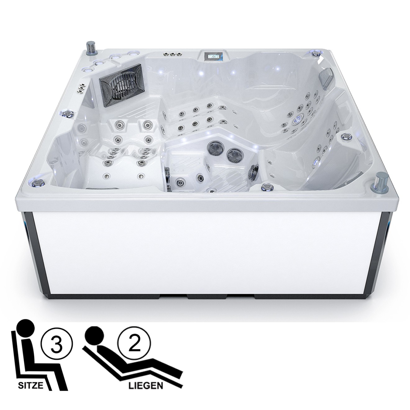 Familien Whirlpool L508 mit USA Balboa Steuerung 2 Liegen 3 Sitze - 230x230cm