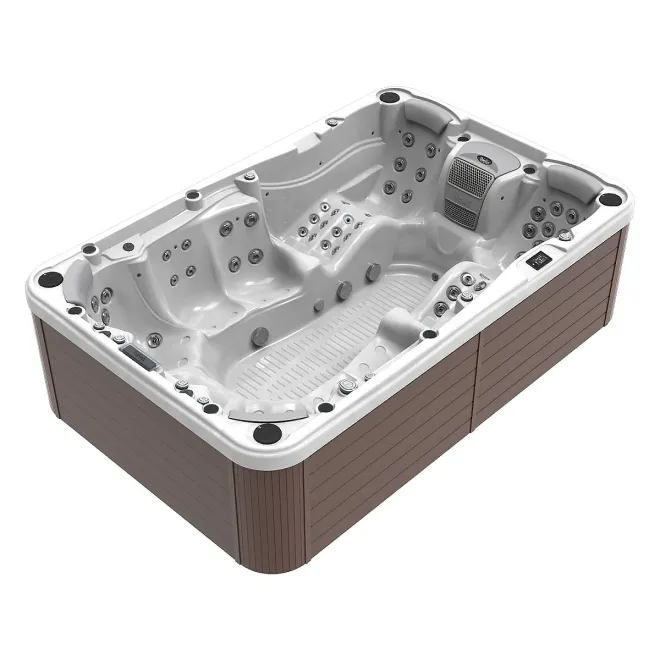 Whirlpool Wellis Olympus Peakline - 7 Sitze 2 Liegen - 354 × 230 × 98 cm. Ein Famielien Whirlpool mit Spassfaktor