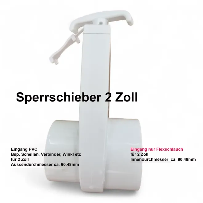 Whirlpool Sperrschieber Rohrsystem 2 Zoll