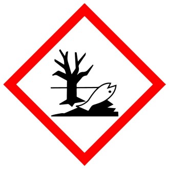 Achtung: Biozidprodukt kann Gewässer, Fische und andere Lebewesen schädigen – Gefahrensymbol Umweltgefahr