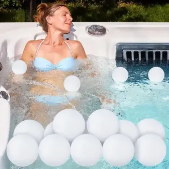 2 Stück EcoClean Wiederverwendbare 3-Zoll Öl Absorbierende Schwammkugeln Für Schwimmbäder, Whirlpools Und Spa - Schwimmende Schwimmbadfilter, Kunststoff, Keine Elektrizität Oder Batterien Erforderlich, Weiß, Unverzichtbares Für Die Schwimmbadpflege | Schw