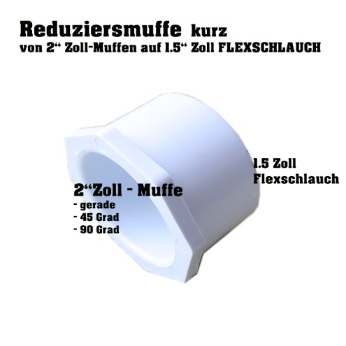 WHIRLPOOL PVC REDUZIERSTÜCK 2 ZOLL AUF 1.5 ZOLL